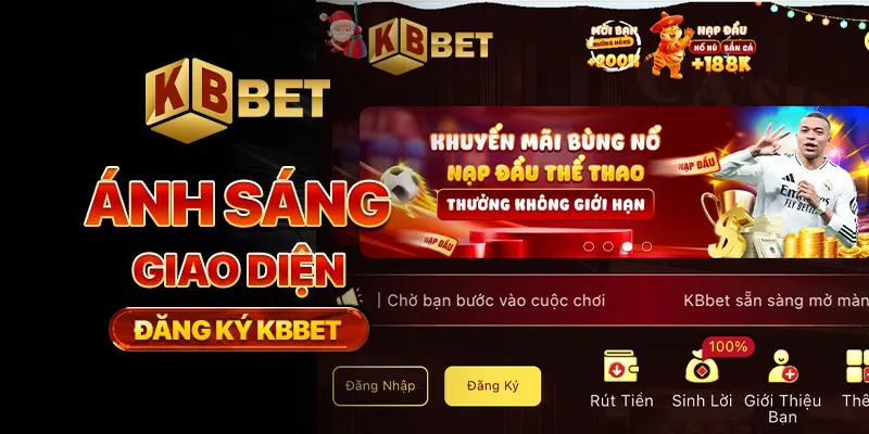 Ánh sáng giao diện đăng ký KBBET